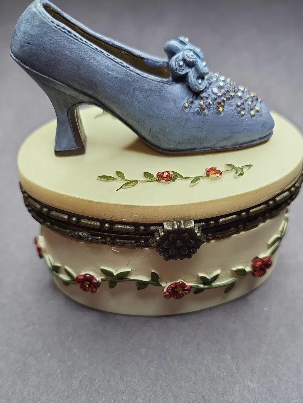 Blue Embellished Trinket Box